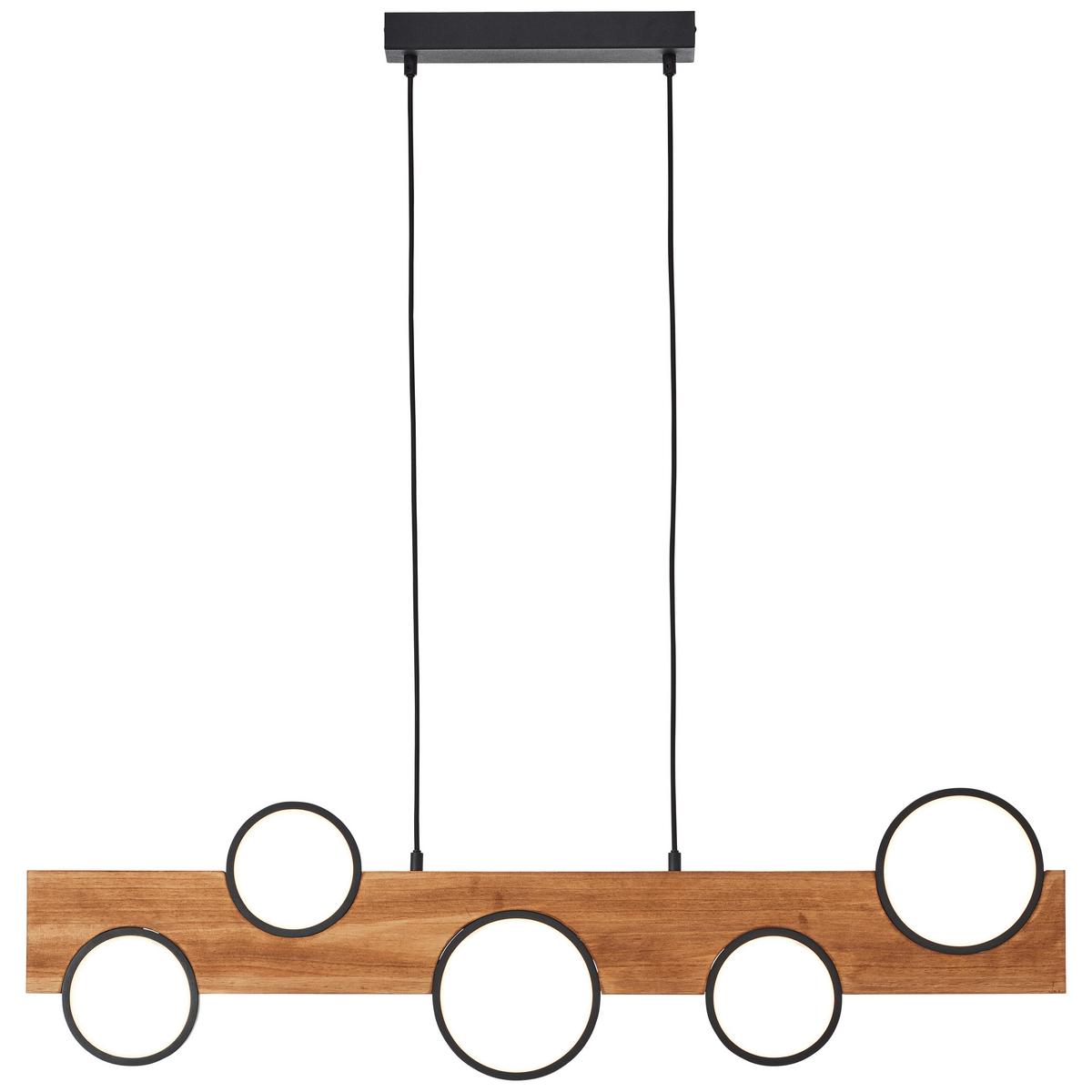 Led-hängeleuchte G99938/76 Cheesy - Hellbraun/Schwarz, Natur, Holz/Metall (100/6/150cm) - Brilliant