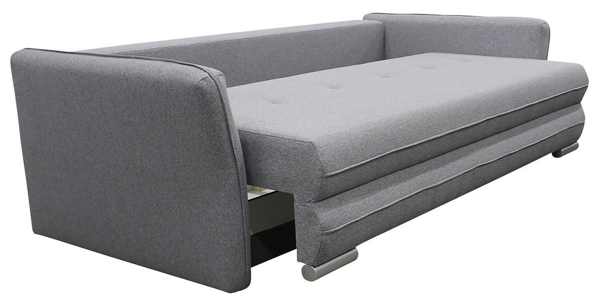 2-sitzer-sofa Mit Schlaffunkt. Modiund Bettkasten Grau - Silberfarben/Grau, Design, Textil (235/83/106cm) - MID.YOU
