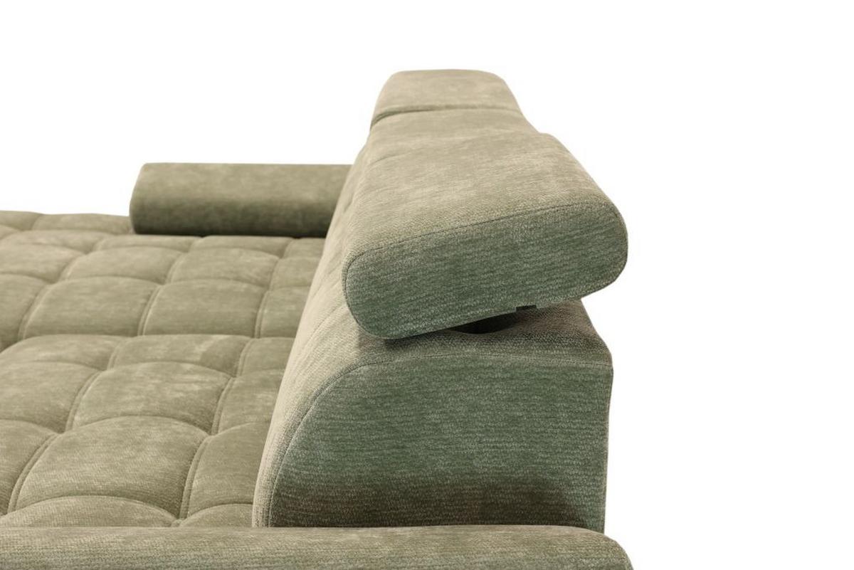 Rohová sedačka VEGAS, levá, šalvějově zelená žinylka - černá/šalvějově zelená, Design, dřevo/textil (173/294cm)