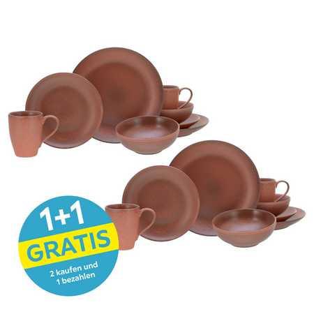 Kombiservice Sierra Nevada Fuego 8-teilig - Rotbraun, Basics, Keramik (30/30/28,5cm) - Creatable