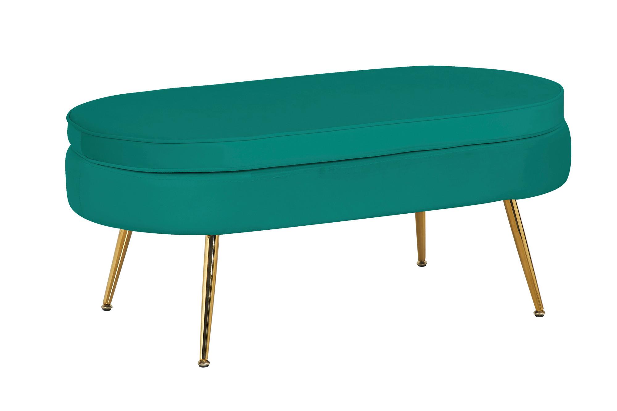 Hocker Grün B: 99 Cm - Goldfarben/Grün, MODERN, Textil (99/40/44cm) - Livetastic