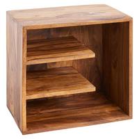 Nachtkästchen Echtholz H: 43 Cm Surnar - Sheeshamfarben, Design, Holz (43/43/30cm) - MID.YOU