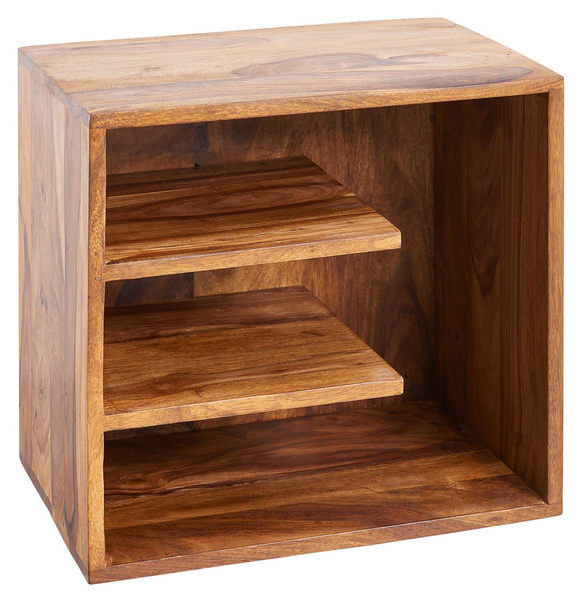 Nachtkästchen Echtholz H: 43 Cm Surnar - Sheeshamfarben, Design, Holz (43/43/30cm) - MID.YOU