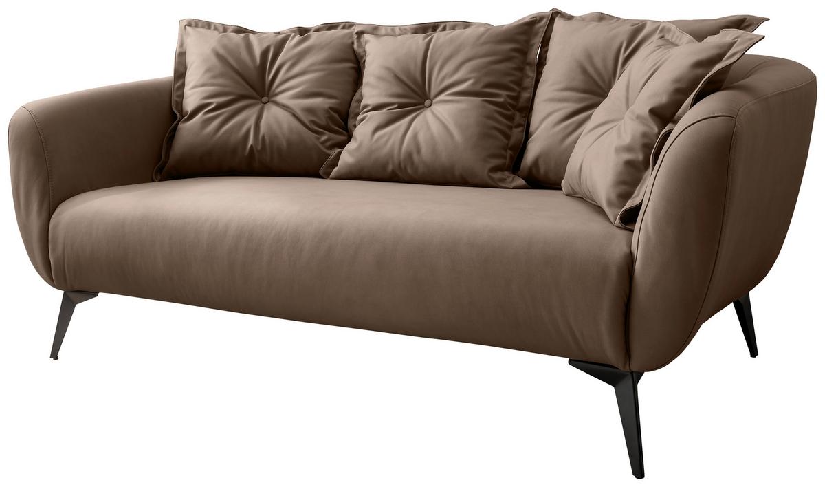 2,5 Sitzer Sofa Baggio Braun B: 196 Cm - Schwarz/Braun, MODERN, Textil (196/94/103cm) - Livetastic