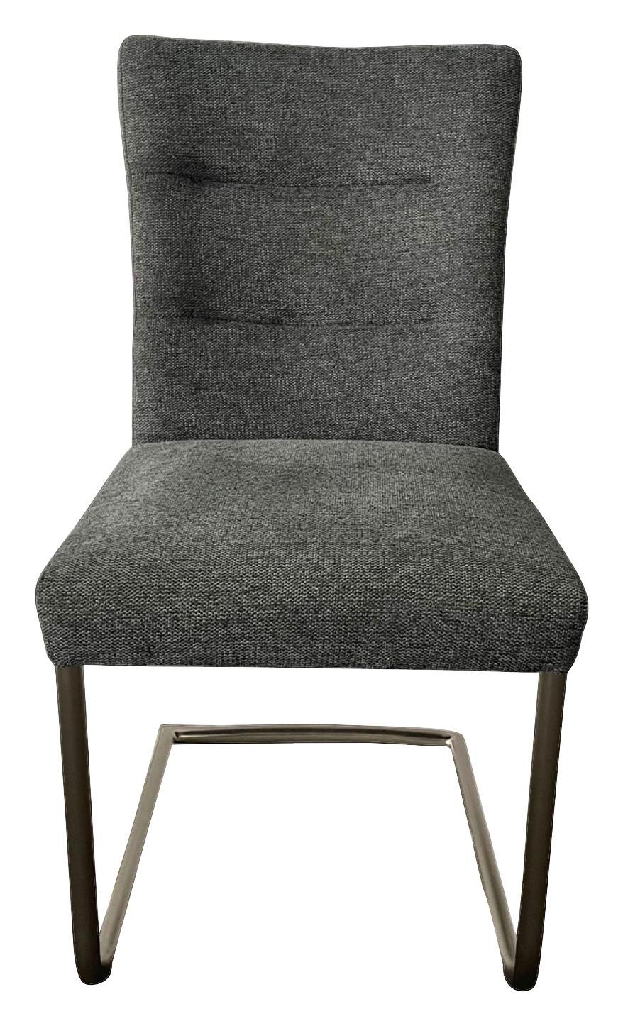 Szánkótalpas Szék Merit - nikkelszínű/szürke, Konventionell, textil/fém (61/92/47cm)