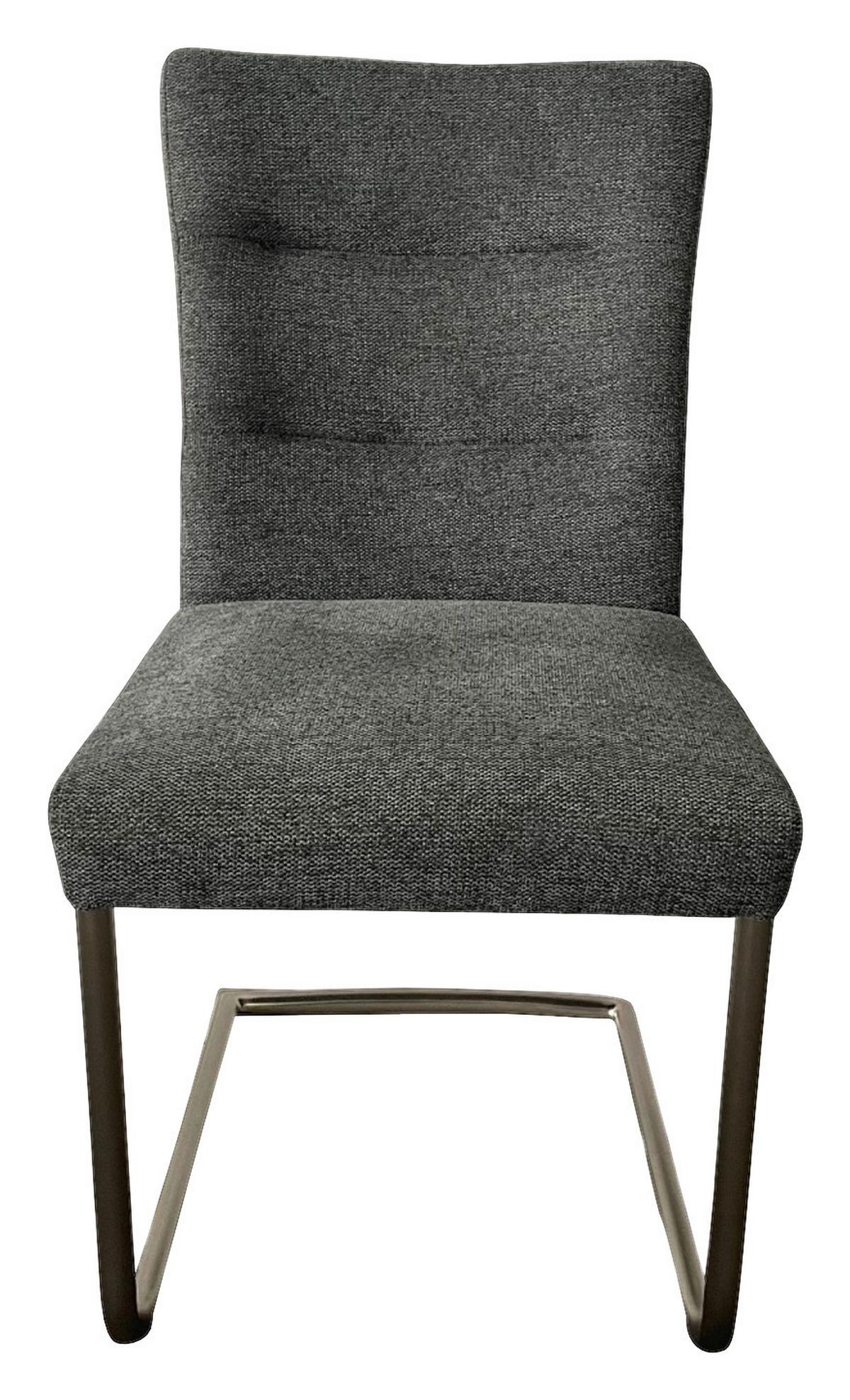Szánkótalpas Szék Merit - nikkelszínű/szürke, Konventionell, textil/fém (61/92/47cm)