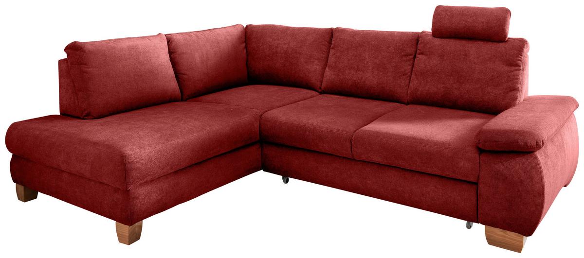 Eckschlafsofa Positano, Rot S: 206x261 Cm - Wildeiche/Rot, MODERN, Textil (206/261cm) - Livetastic