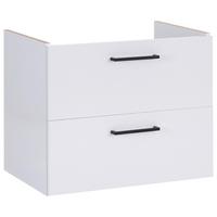 Waschbeckenunterschrank Bavelli B: 62 Cm Eiche Dekor - Weiß, KONVENTIONELL, Holzwerkstoff (62/52/44cm)