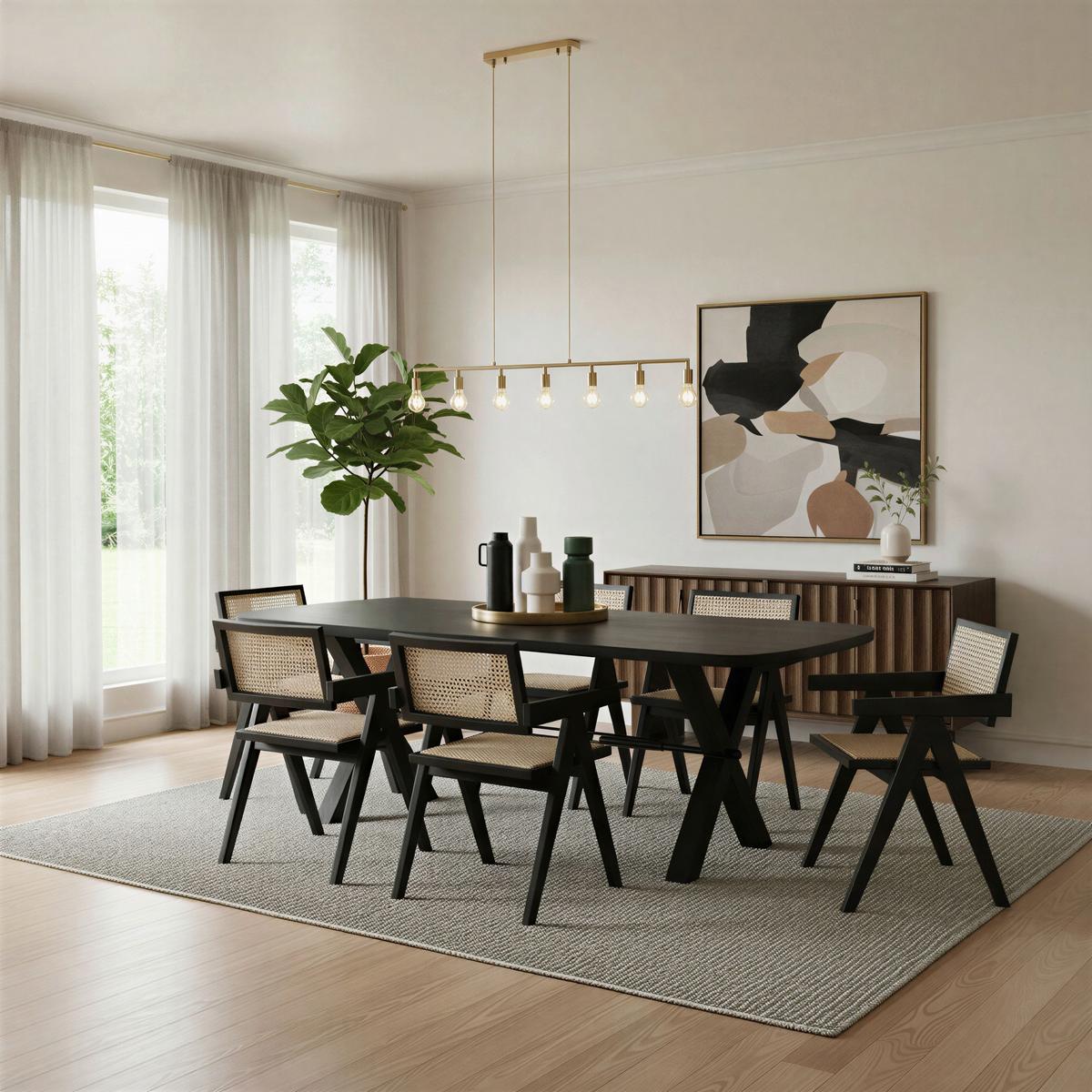 ARMLEHNSTUHL Schwarz/Naturfarben B: 52cm - Schwarz/Naturfarben, MODERN, Holz (52/78/58cm) - MID.YOU