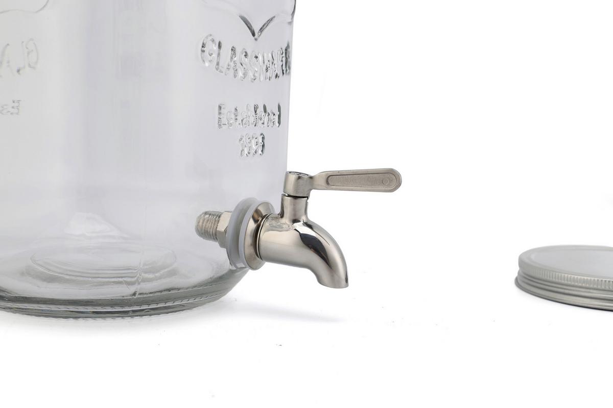 Getränkespender Transparent H: 27 Cm 5l - Transparent, Basics, Glas (27cm) - Echtwerk
