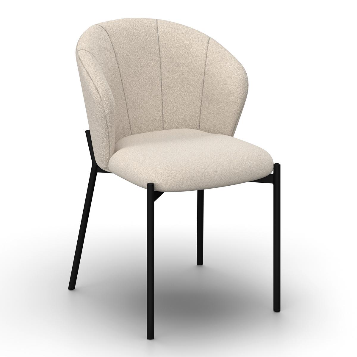 STOLIČKA ZOEY - čierna/béžová, Modern, kov/drevo (48/79/61cm) - Bessagi Home