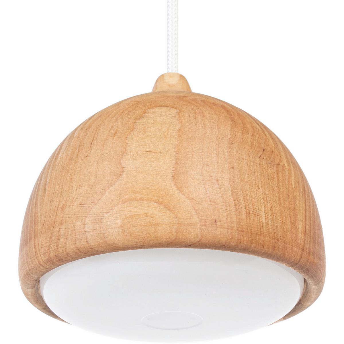 HÄNGELEUCHTE 8550132 ACORN I - Erlefarben/Weiß, Natur, Holz (17.5/90-140cm)