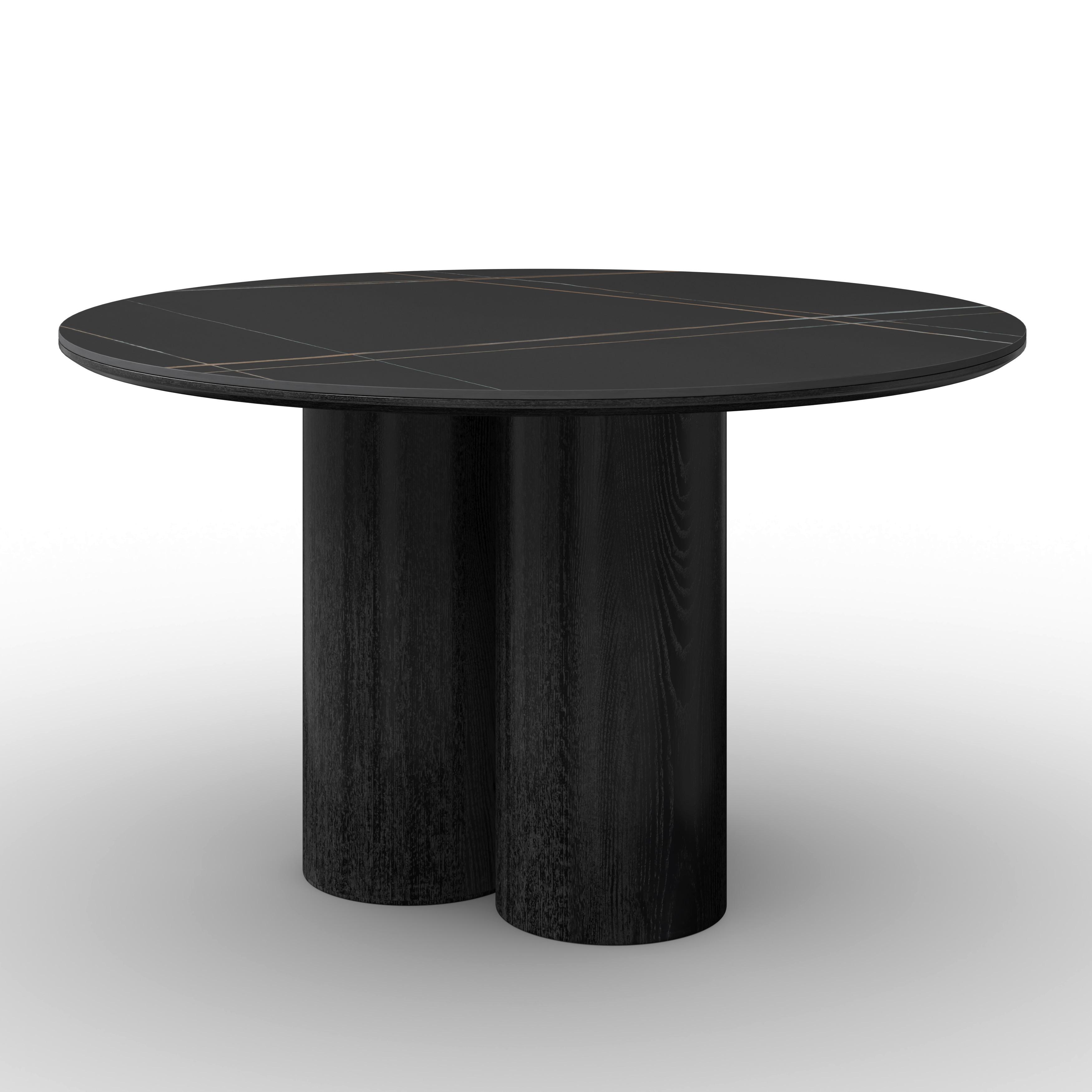 Jedálenský stôl Kiano, P: 130 cm - čierna, Modern, drevo/kompozitné drevo (130/75cm) - Bessagi Home