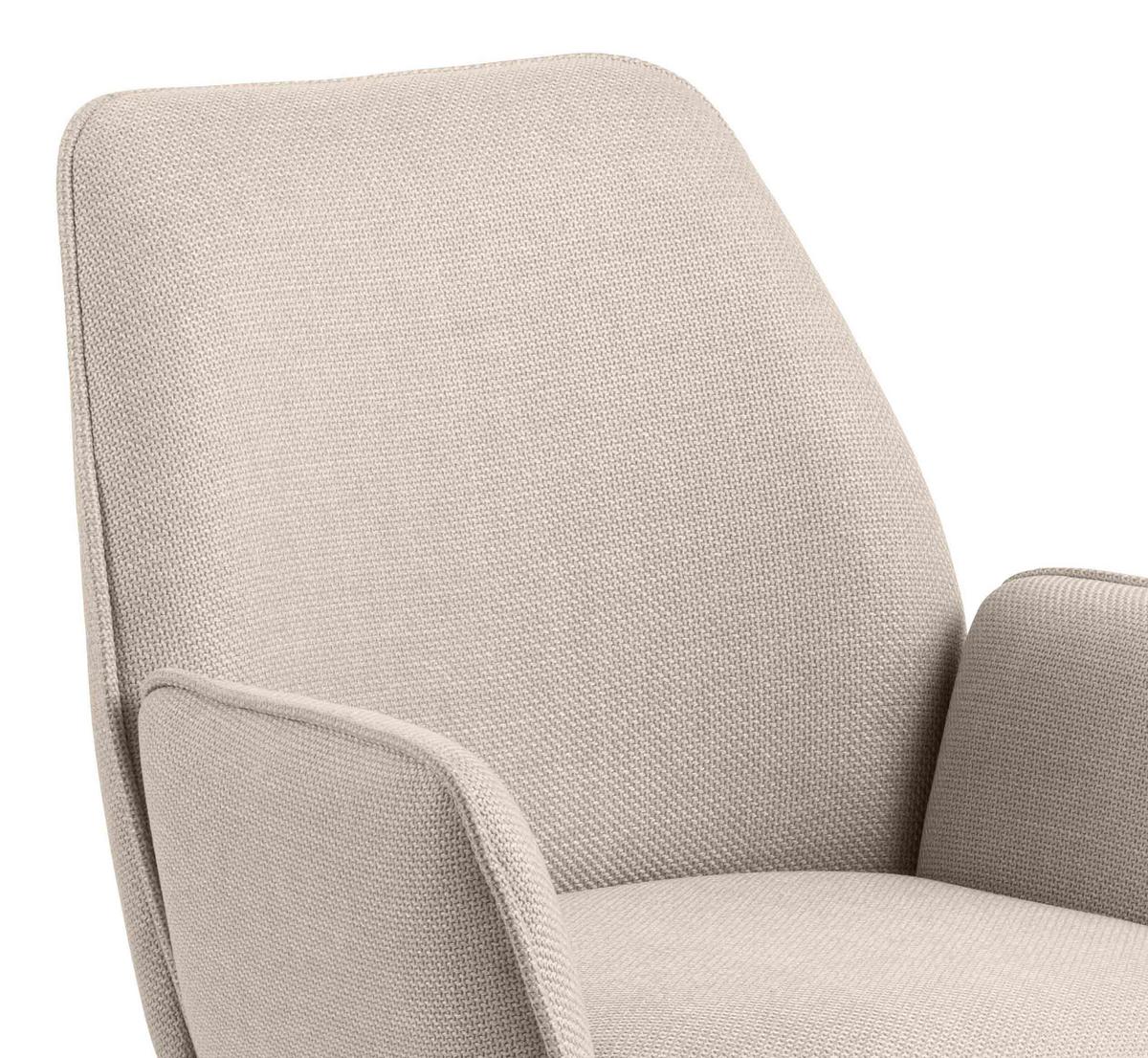 Židle s područkami GLENDA otoční,béžová - černá/béžová, Trend, kov/textil (61/88,5/63cm) - MID.YOU