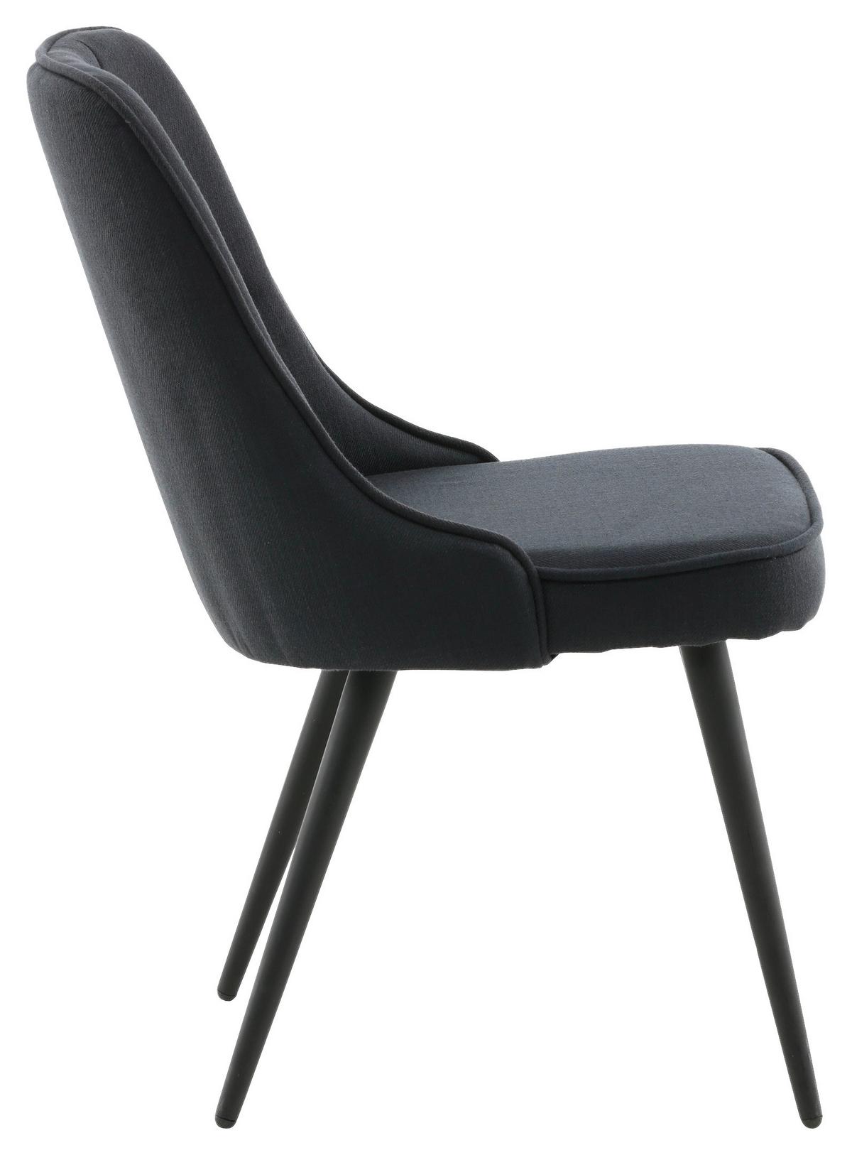 Stuhl-Set Velvet Deluxe - Schwarz, Design, Kunststoff/Textil (50/88.5/66cm) - Livetastic