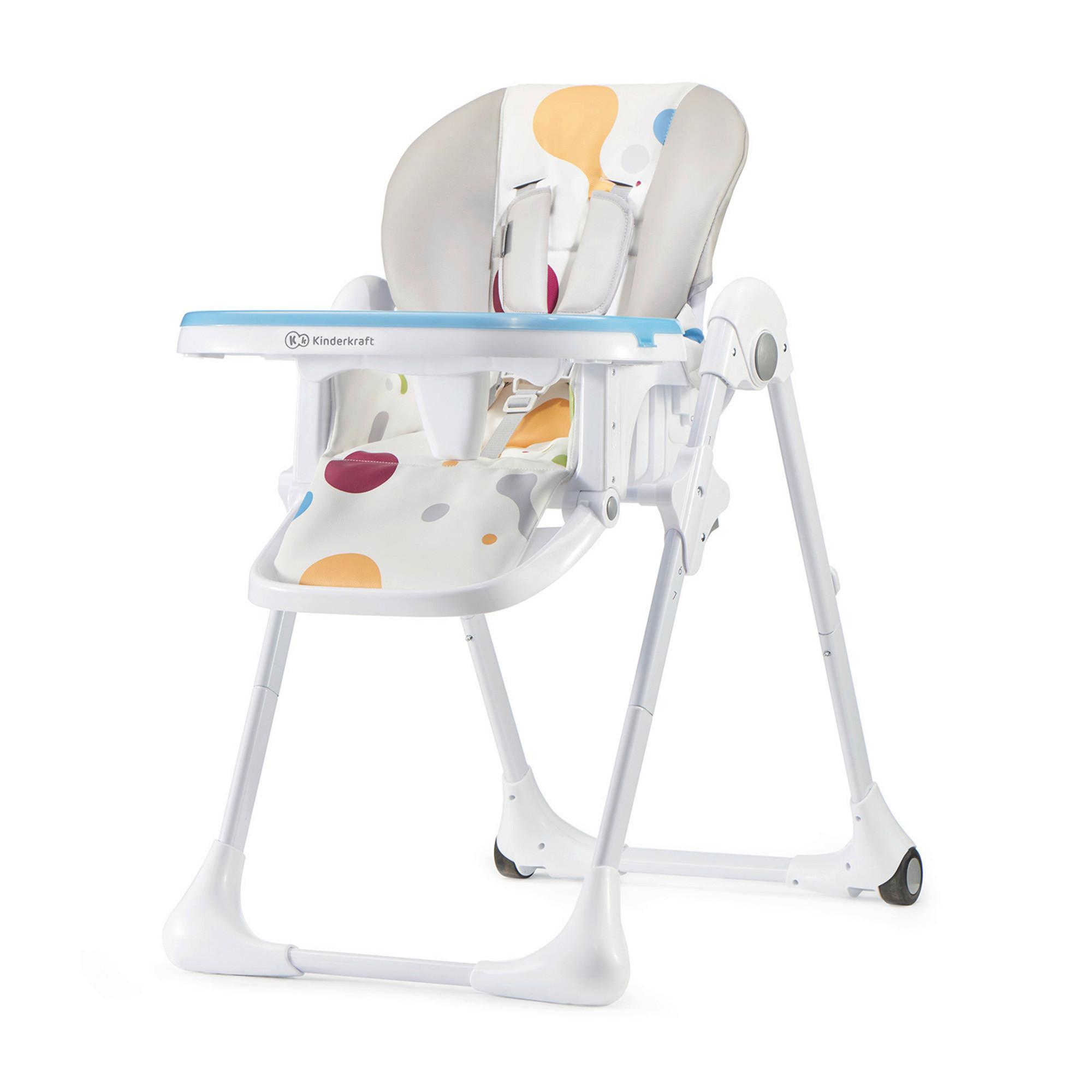 Hochstuhl Yummy Bunt, B/H/T: 55,5x105x84,5cm - Multicolor/Hellgrau, Basics (55.5/105/84.5cm) - Kinderkraft