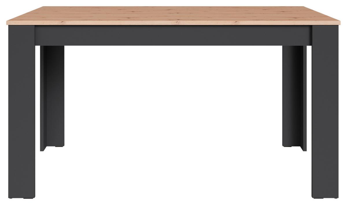 Esstisch Nori Eiche Artisan/anthrazit B:80cm - Anthrazit/Eiche Artisan, LIFESTYLE, Holzwerkstoff (120/80/75cm) - MID.YOU