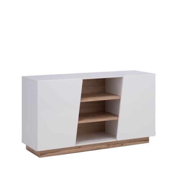 Komoda Mike - farby dubu/biela, Moderný, kov/kompozitné drevo (139,6/79/41cm)