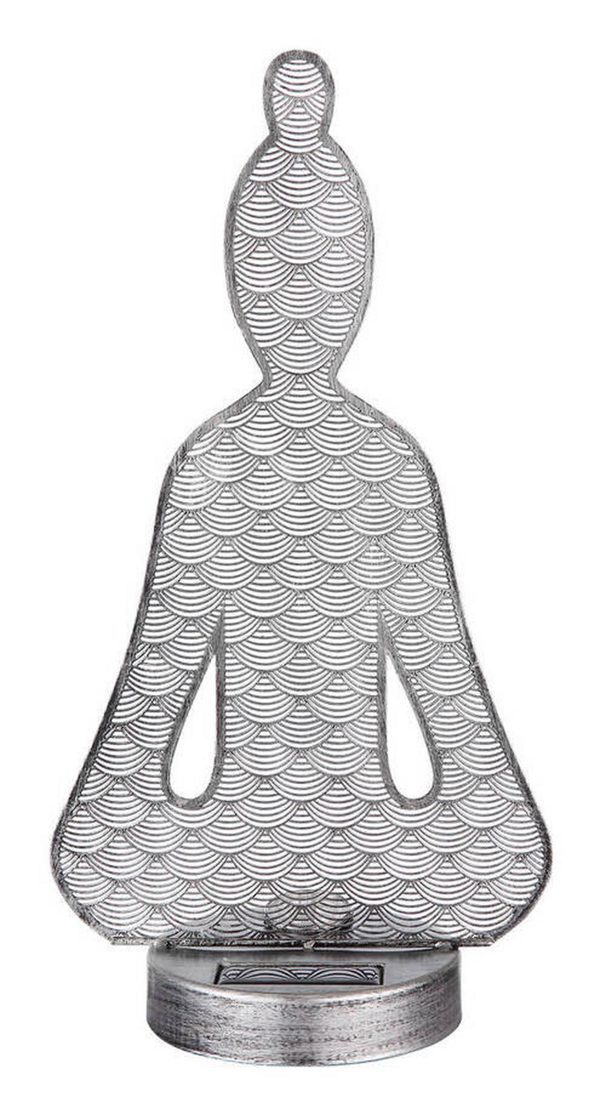 Solarleuchte Metall Antik Silberfarben - Transparent/Silberfarben, Design, Kunststoff/Metall (19/12/36cm) - Globo