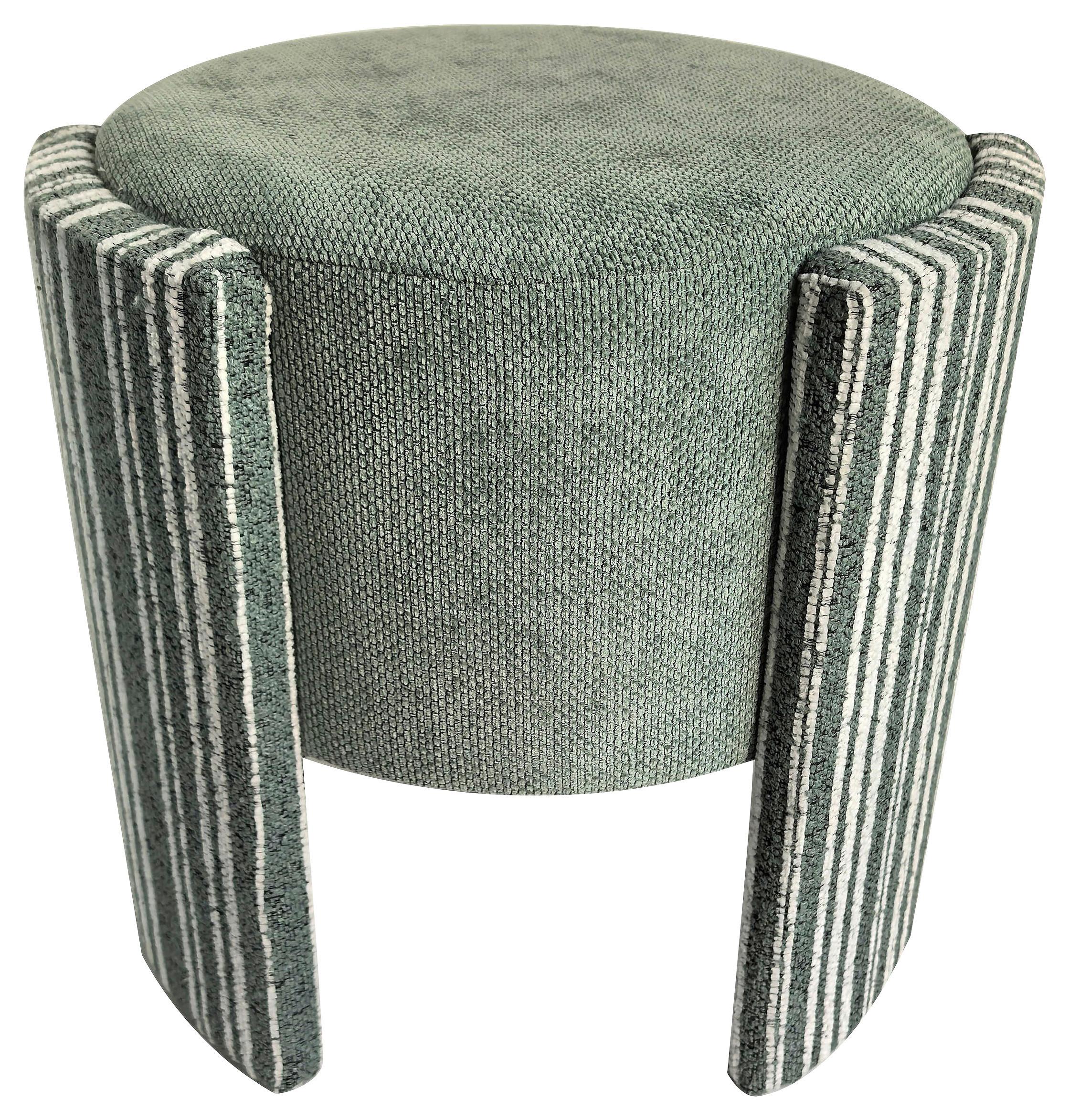 Taburetka ROMY, zeleno-biela ženilka - biela/zelená, Lifestyle, kompozitné drevo/textil (40/40/39cm) - Mömax