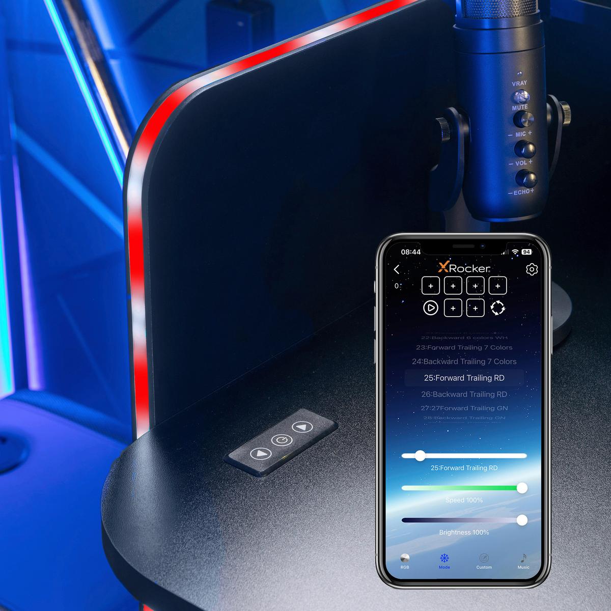 Gamingtisch Electra - Schwarz, MODERN, Holzwerkstoff (110/55/95cm) - X Rocker