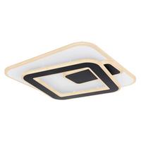 Led-deckenleuchte Rodan L: 40 Cm Mit Fernbedienung - Opal/Schwarz, Basics, Kunststoff/Metall (40/40/6,5cm) - Globo