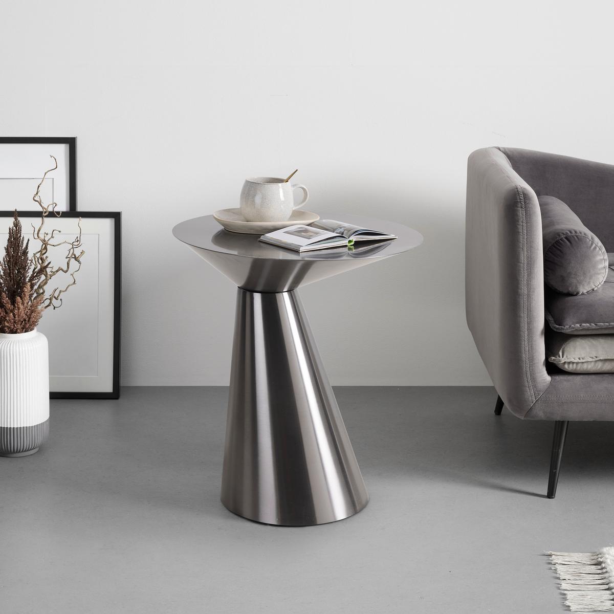 PRÍRUČNÝ STOLÍK KACY -TREND- - čierny chróm, Romantik / Landhaus, kov (50/54.5cm) - Premium Living