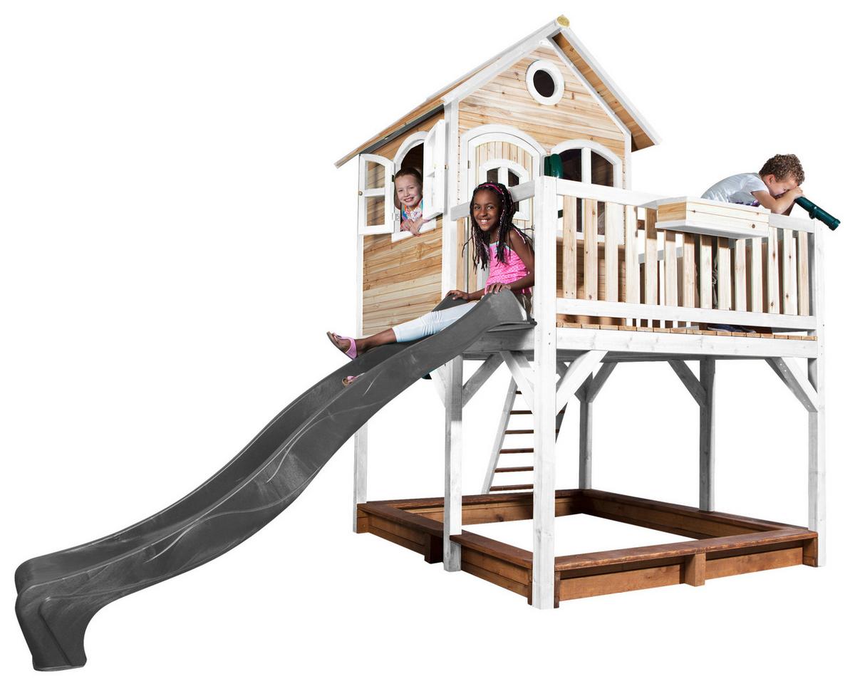 Spielturm A030.151.81 - Braun/Weiß, KONVENTIONELL, Holz (377/291/255cm) - Ambia Garden