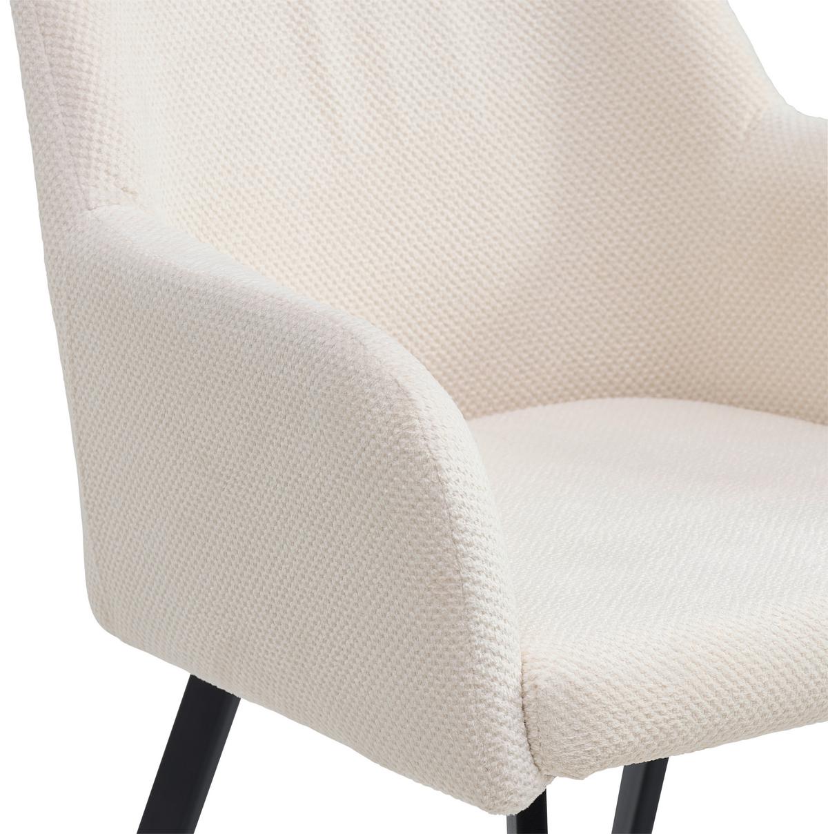 Armlehnstuhl Amanda Schwarz/Beige Gepolstert - Beige/Schwarz, LIFESTYLE, Textil/Metall (56/87/60cm) - MID.YOU