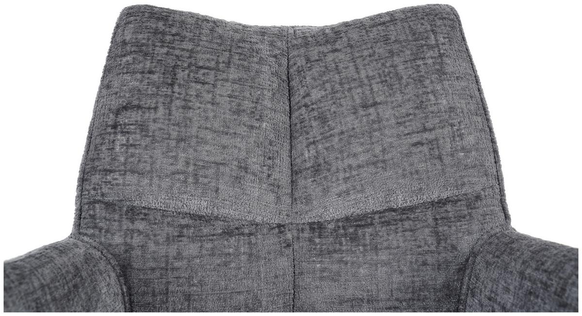 Otočná stolička s podrúčkami LUCIA tm.sivá - čierna/grafitová, Lifestyle, kov/textil (62/90/64cm) - Premium Living