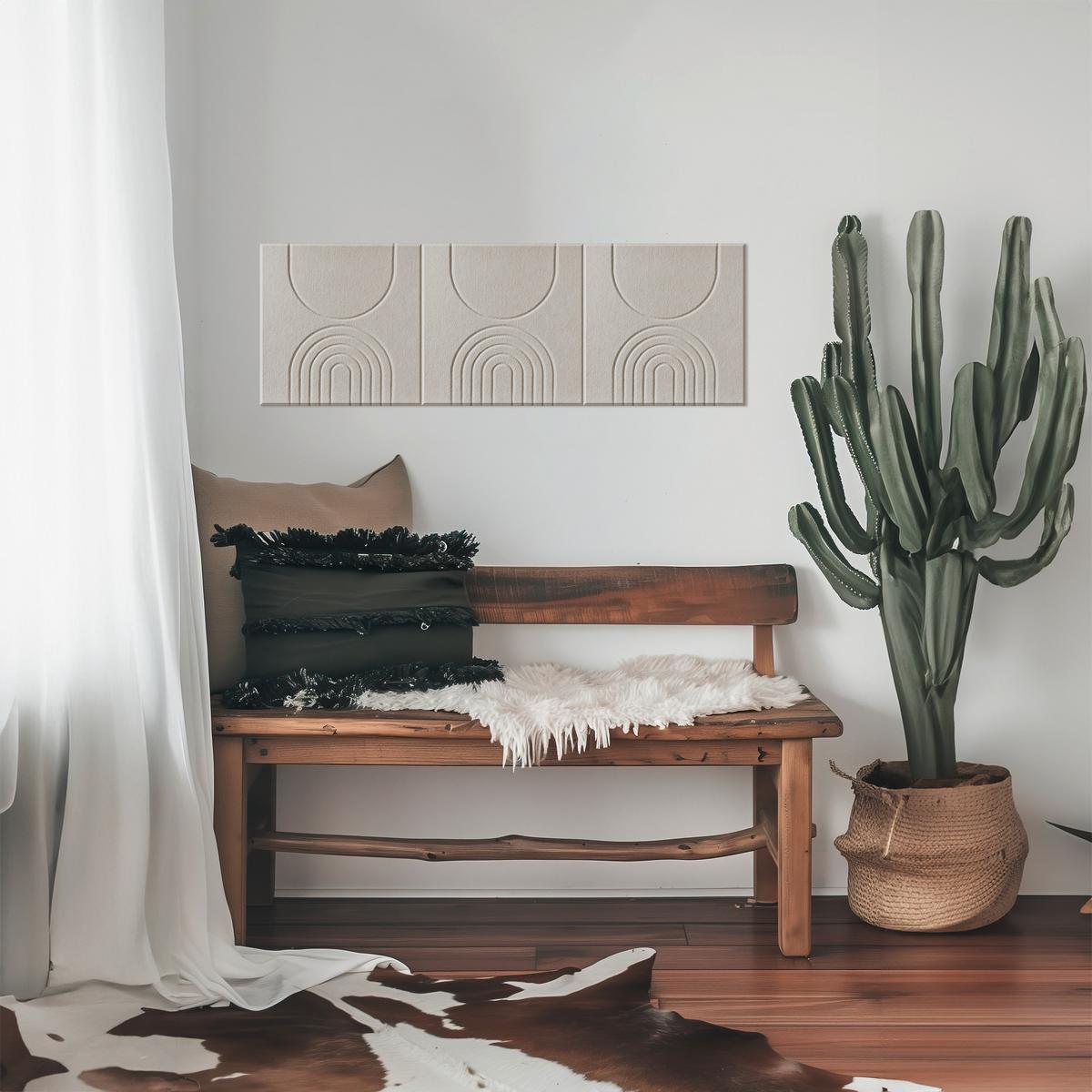 Akustický panel; béžová, 30x30cm - béžová, textil (30/30cm) - Premium Living