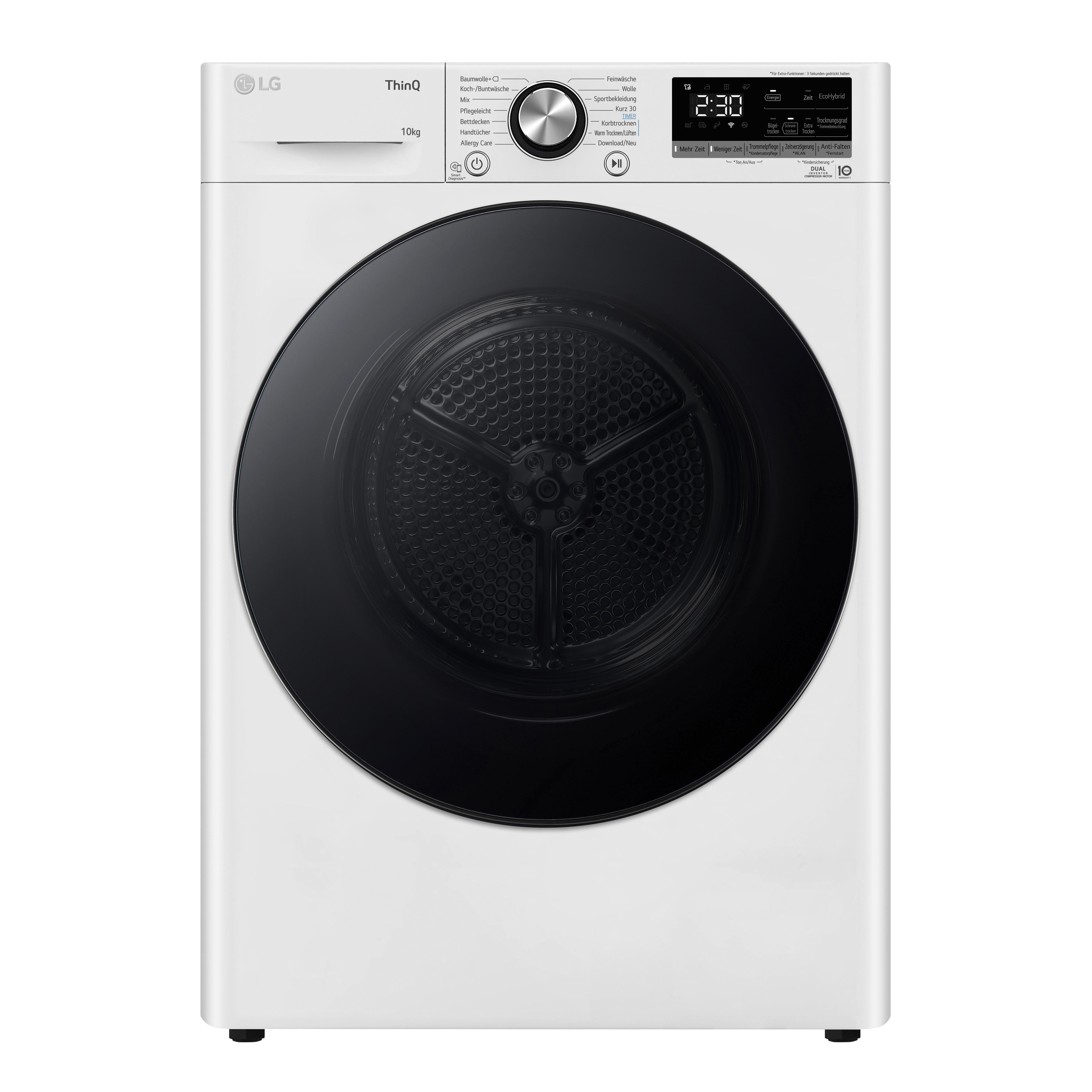 Trockner V9a2xt Weiss - Weiß, Basics, Glas/Kunststoff (60/85/66cm) - LG