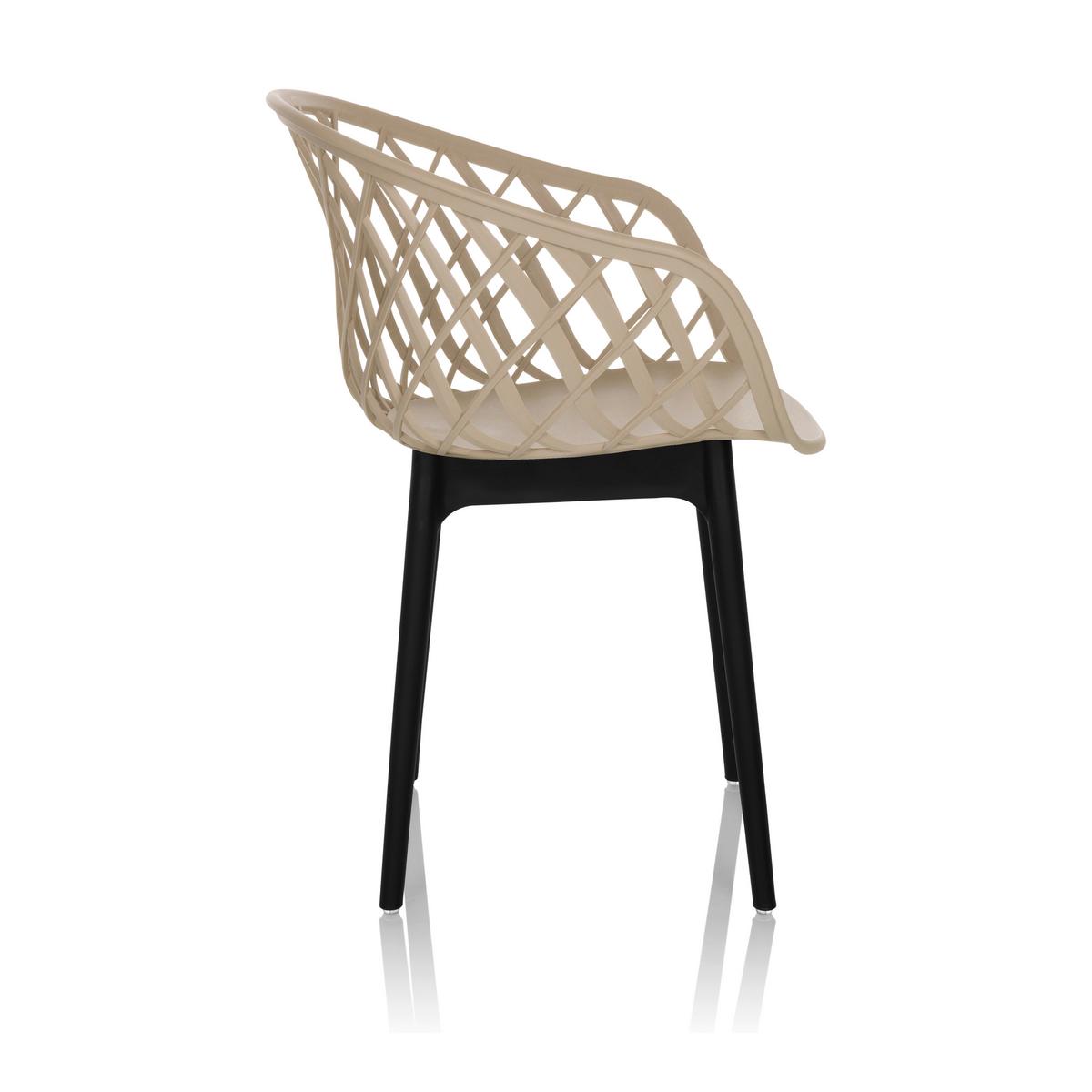 BESUCHERSTUHL Begio Beige B: 57cm - Beige/Schwarz, MODERN, Kunststoff (57/76/53cm) - MID.YOU