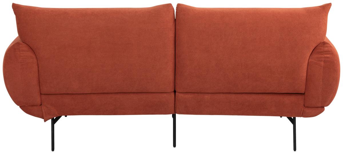Sofa Honey - Terracotta/Schwarz, Trend, Textil (185/77/83cm) - P & B