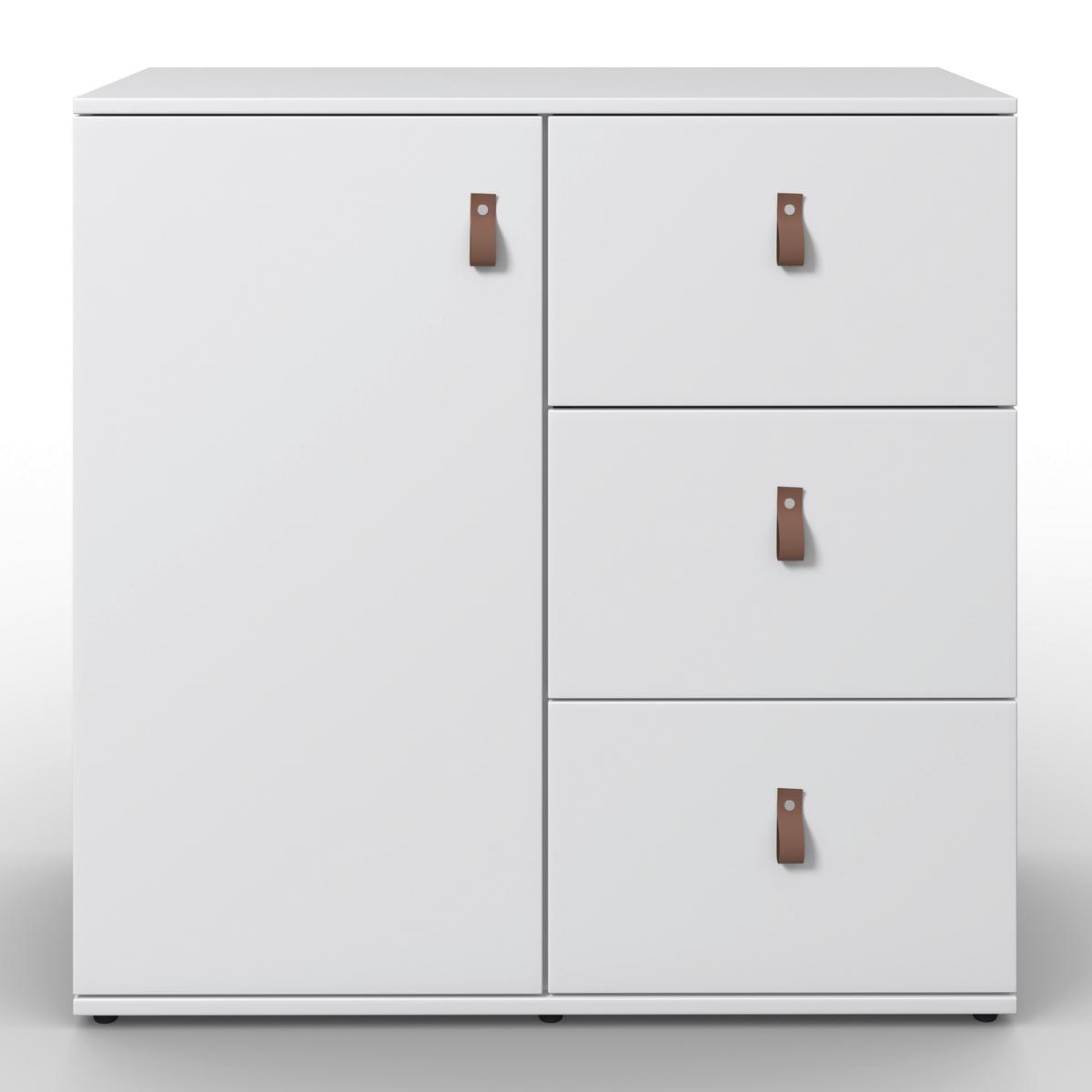 Komoda MICK - hnedá/čierna, Modern, kompozitné drevo/plast (80/79/40cm) - Modern Living