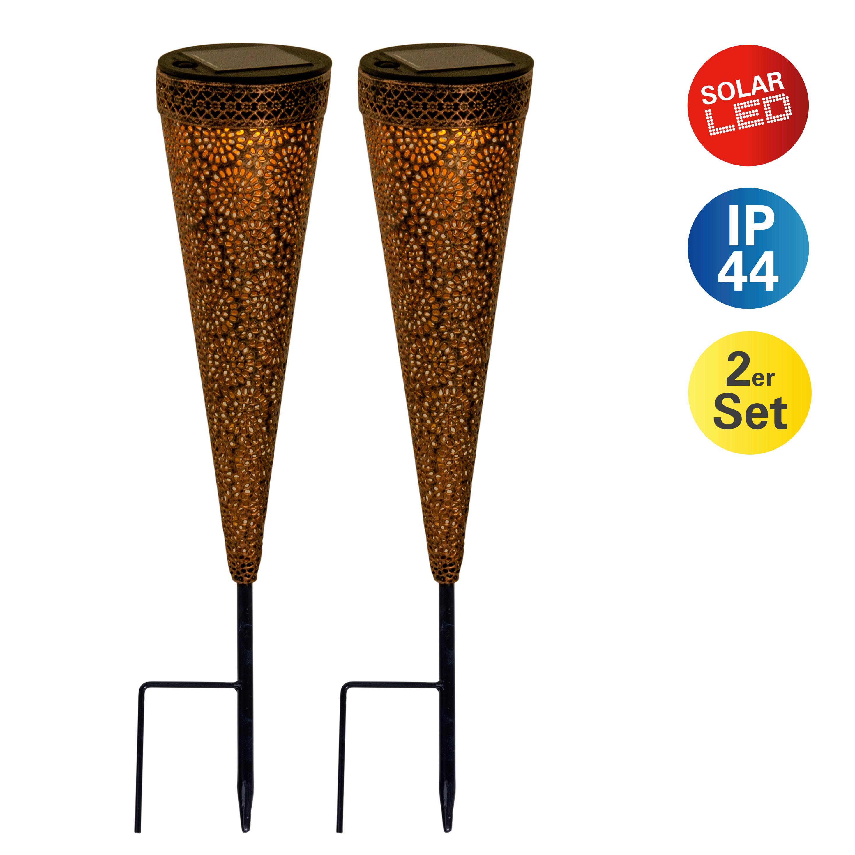 Solarleuchte 4137102 Paula - Schwarz/Braun, Basics, Kunststoff/Metall (8,5/8,5/40cm) - Näve