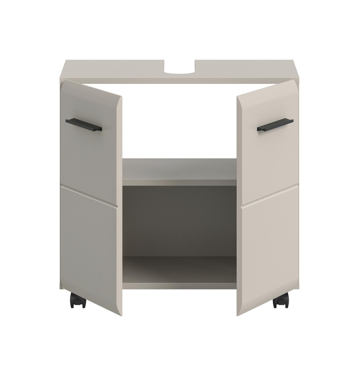 WASCHBECKENUNTERSCHRANK Ice Kaschmir B: 60cm - Kaschmir/Schwarz, Trend, Holzwerkstoff (60/58/30cm) - MID.YOU