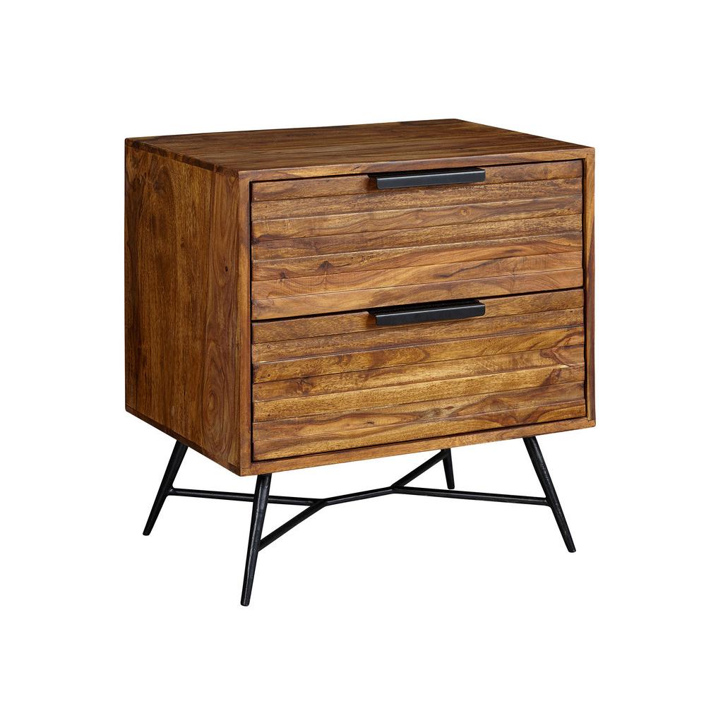 Nachtkästchen Sheesham Massiv H: 60 Cm Nishan