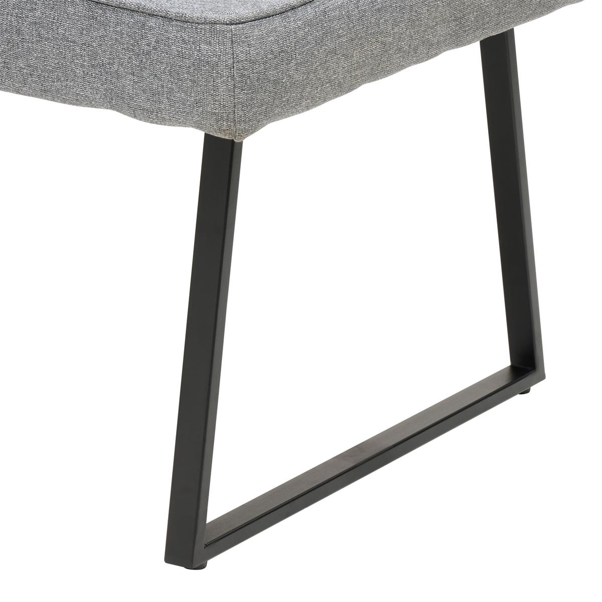 Eckbank Rab Dunkelgrau Eisen Schwarz, 155x205 Cm - Dunkelgrau/Schwarz, KONVENTIONELL, Holz/Textil (155/205cm) - MID.YOU