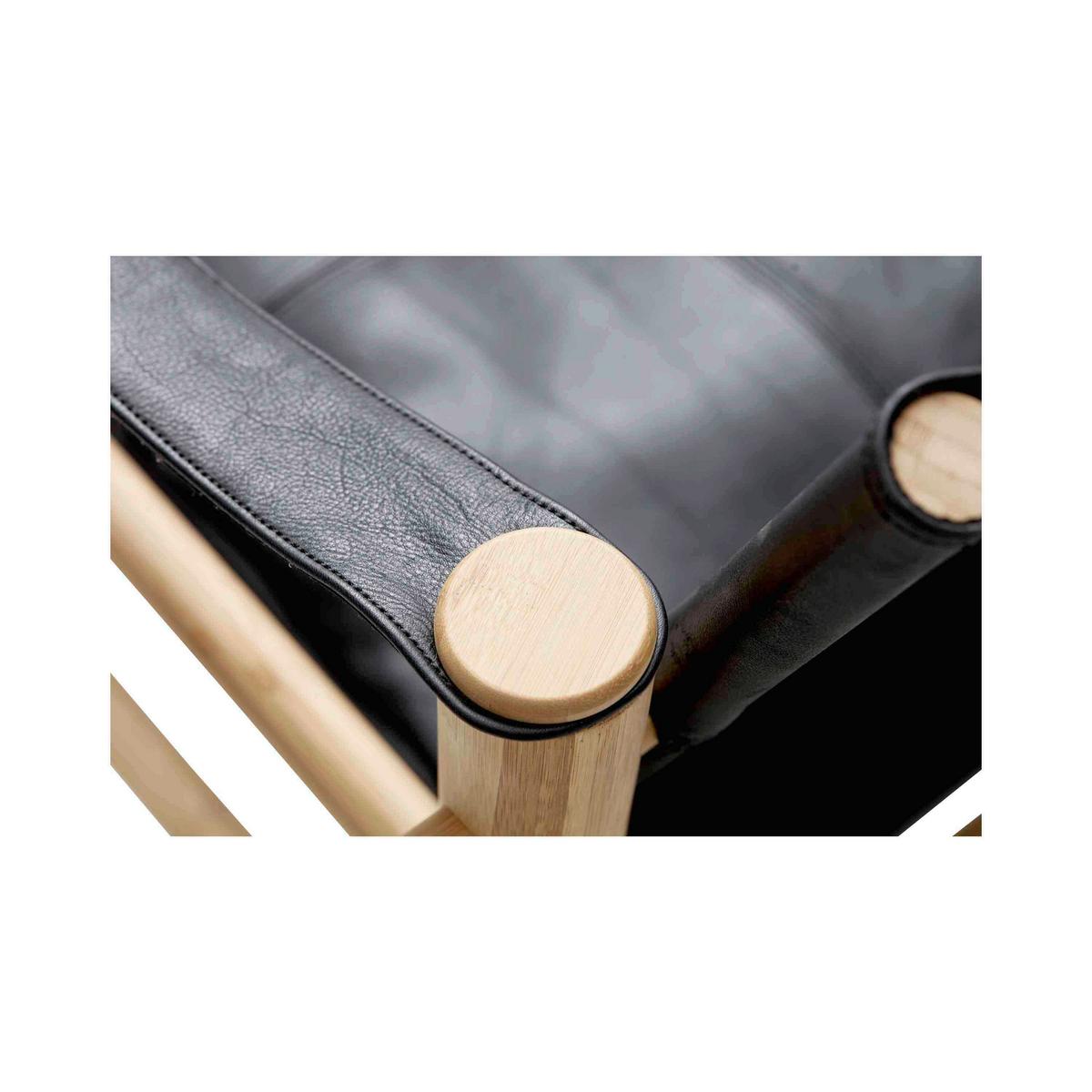 SESSEL NOBLE 3155028 - Schwarz/Naturfarben, ROMANTIK / LANDHAUS, Leder/Holz (59/79/61cm) - MID.YOU