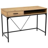 Schreibtisch Erich 2 Schwarz/Eiche Artisan B: 110cm - Schwarz/Eiche Artisan, MODERN, Holzwerkstoff/Metall (110/75/46cm)