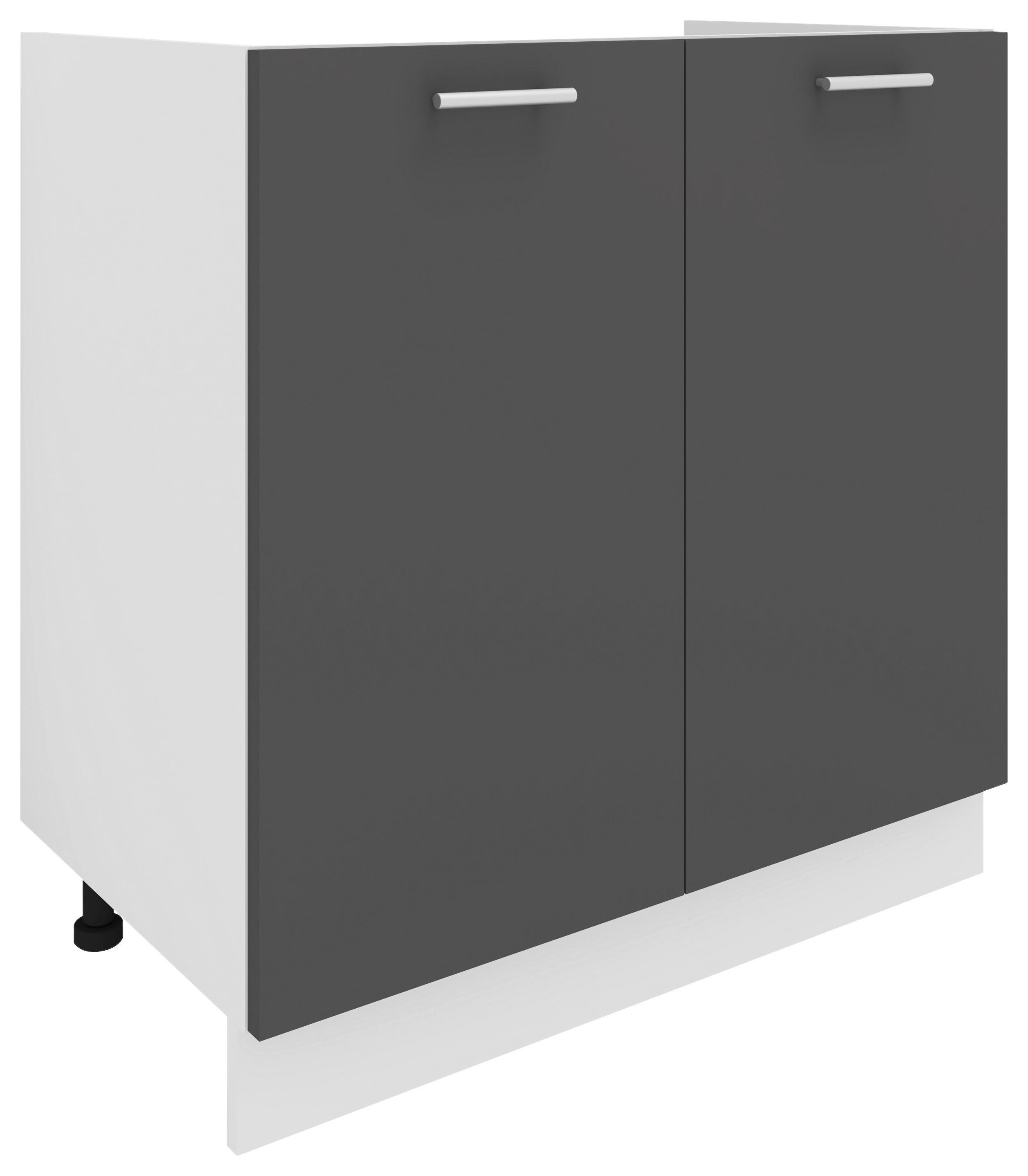 Waschbeckenunterschrank Esilo B: 80 Cm Weiß/anthrazit - Anthrazit/Weiß, KONVENTIONELL, Holzwerkstoff (80/82/46cm) - MID.YOU