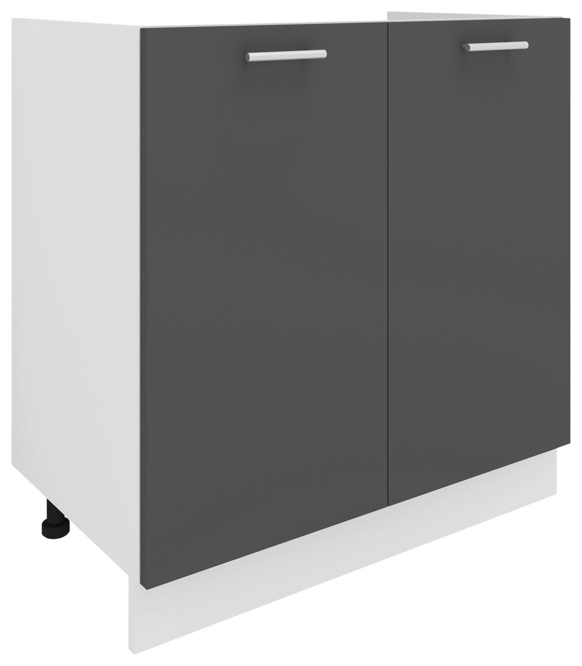 Waschbeckenunterschrank Esilo B: 80 Cm Weiß/anthrazit - Anthrazit/Weiß, KONVENTIONELL, Holzwerkstoff (80/82/46cm) - MID.YOU