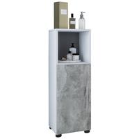 Midischrank Flandu B: 31 cm Weiß/Beton-Optik - Schwarz/Grau, Basics, Holzwerkstoff (31/93/30cm) - MID.YOU