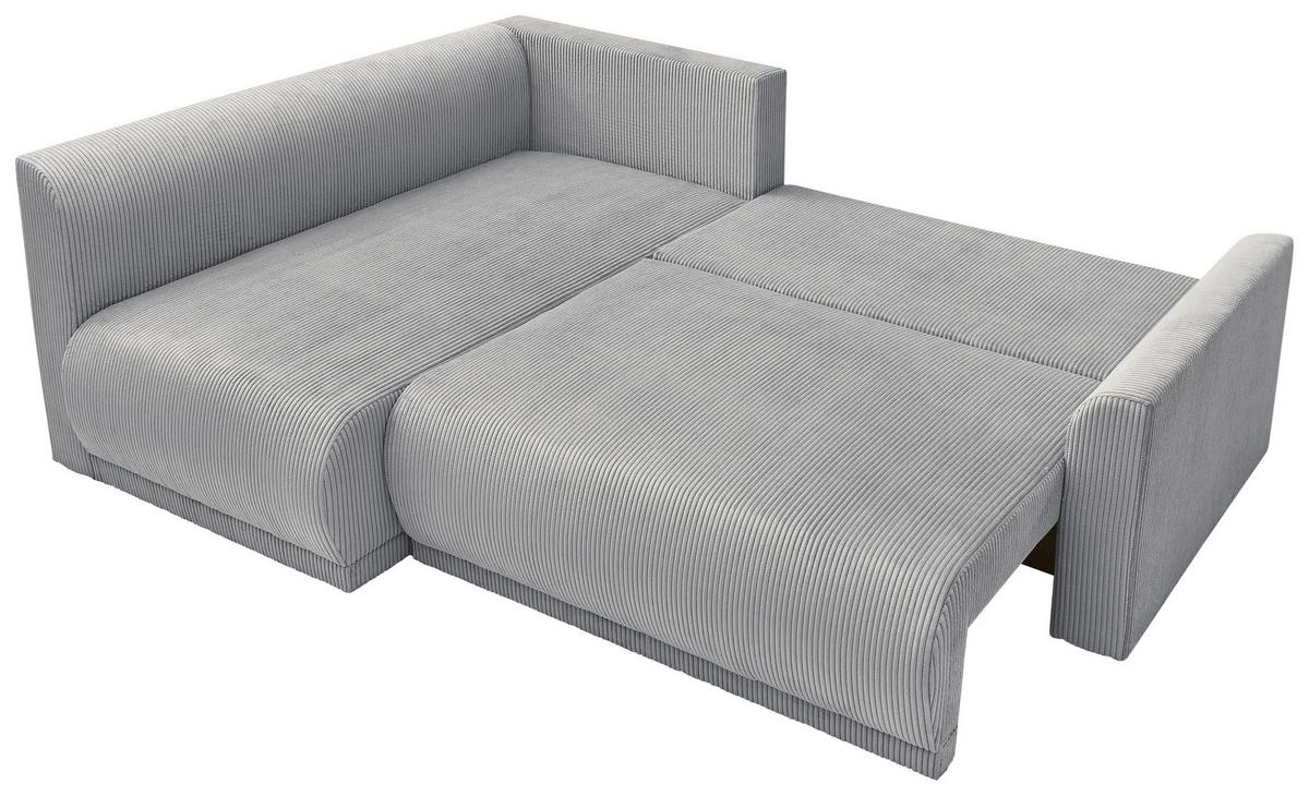 Rohová sedačka KIM L160, oboustranná, šedý manšestr - šedá/černá, Moderní, dřevo/textil (233/160cm)