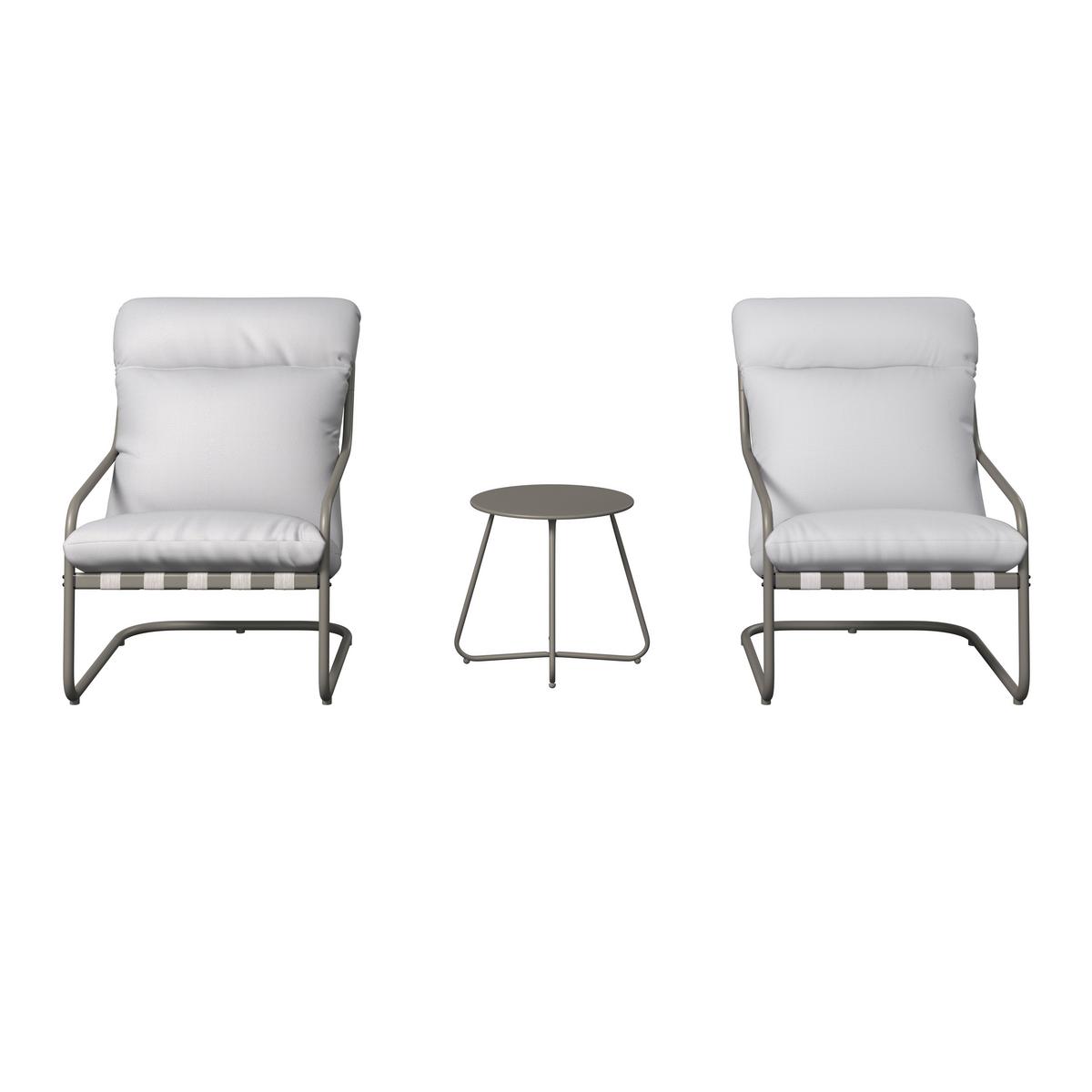 BALKONSET MADRID - Grau, Basics, Textil/Metall - Beldano