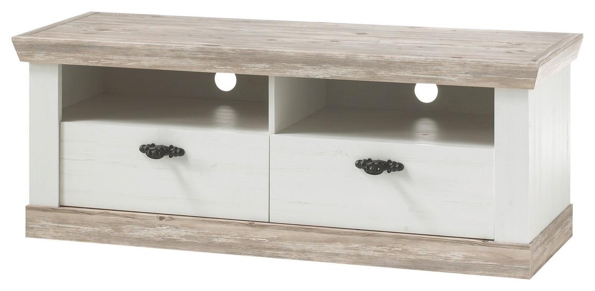 Lowboard Florenz Pinienfarben B: 134cm - Hellbraun/Hellblau, Design, Holzwerkstoff (134/51/44cm) - MID.YOU