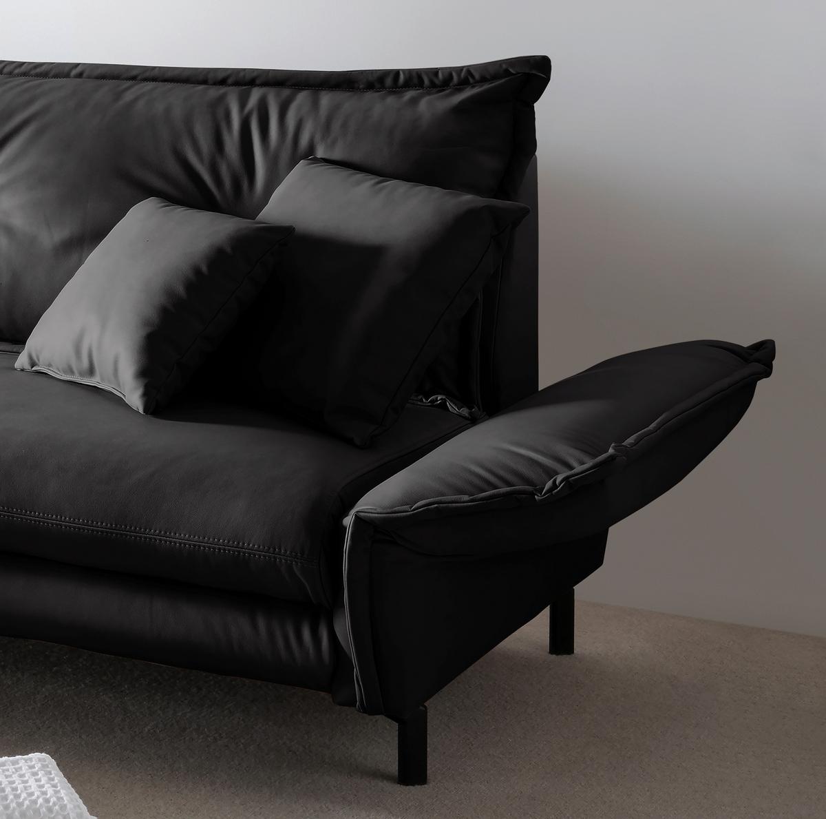 Ecksofa Lava Schwarz S: 180x255cm - Schwarz, MODERN, Textil (180/255cm) - Livetastic