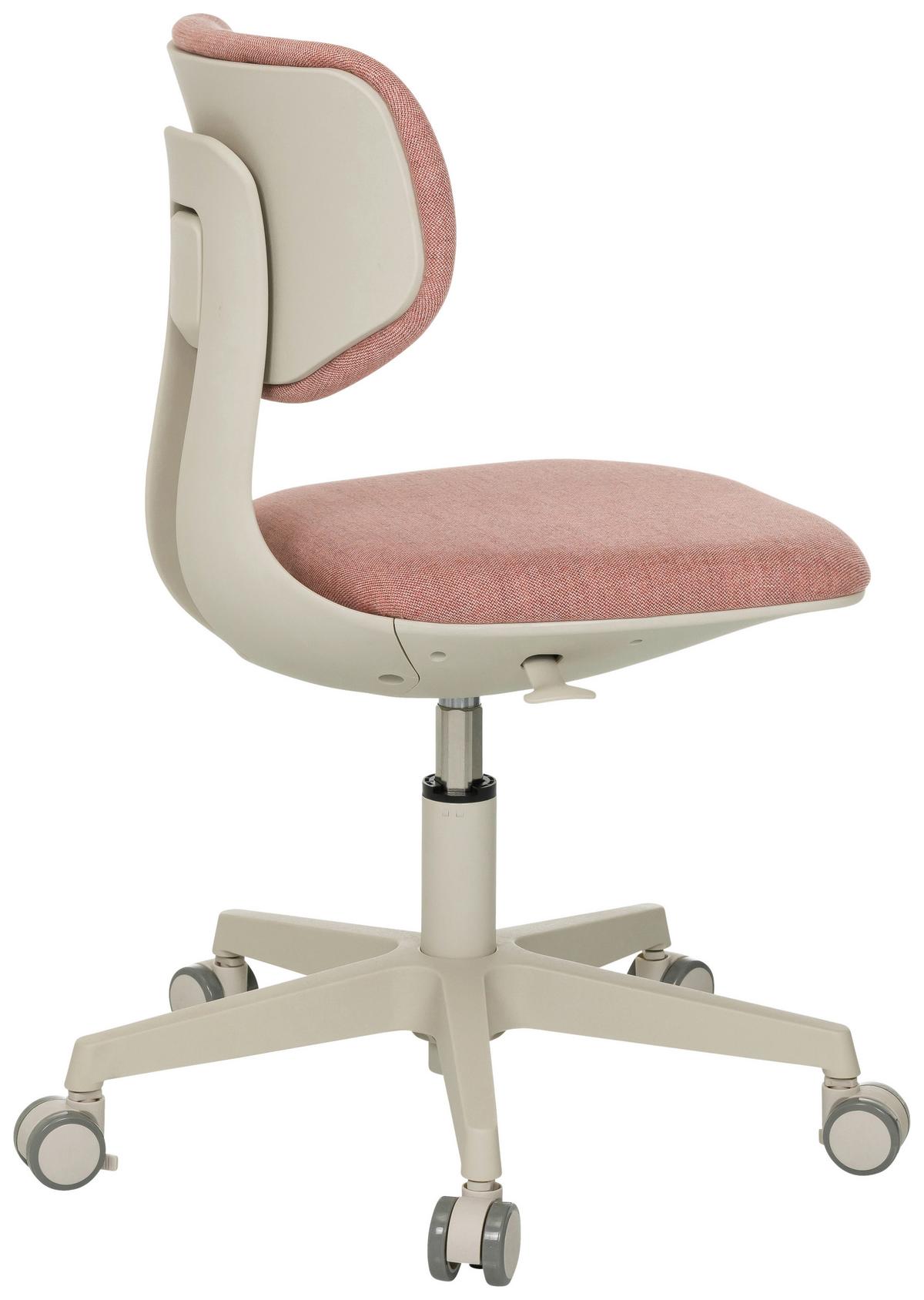 Jugenddrehstuhl Kiddy Classic Rosa B: 52 cm - Creme/Rosa, MODERN, Kunststoff/Textil (52/70 - 79/52cm) - MID.YOU