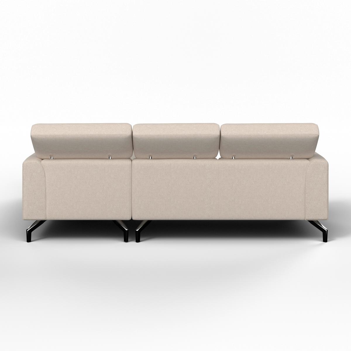 Sedací souprava FIBU, béžová barva - barvy stříbra/béžová, Moderní, kov/dřevo (211/71/146cm) - Bessagi Home